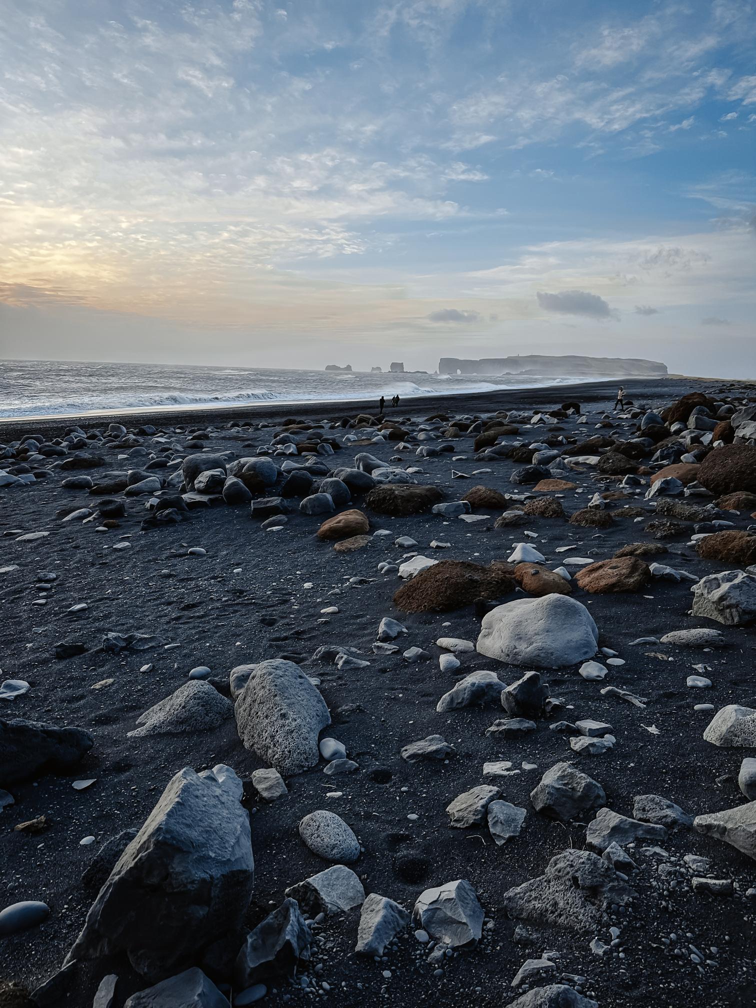 black sand beach