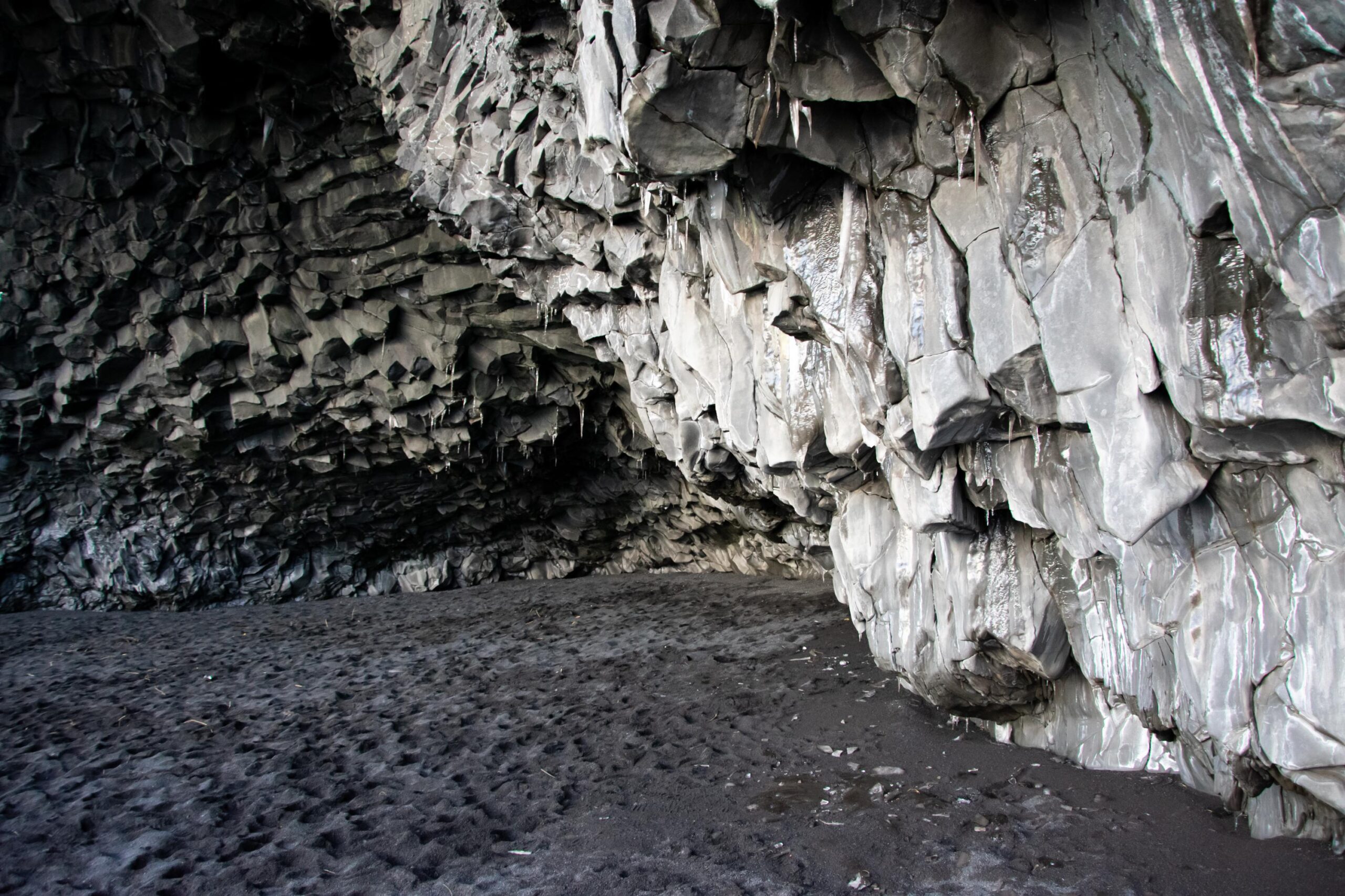 black sand beach