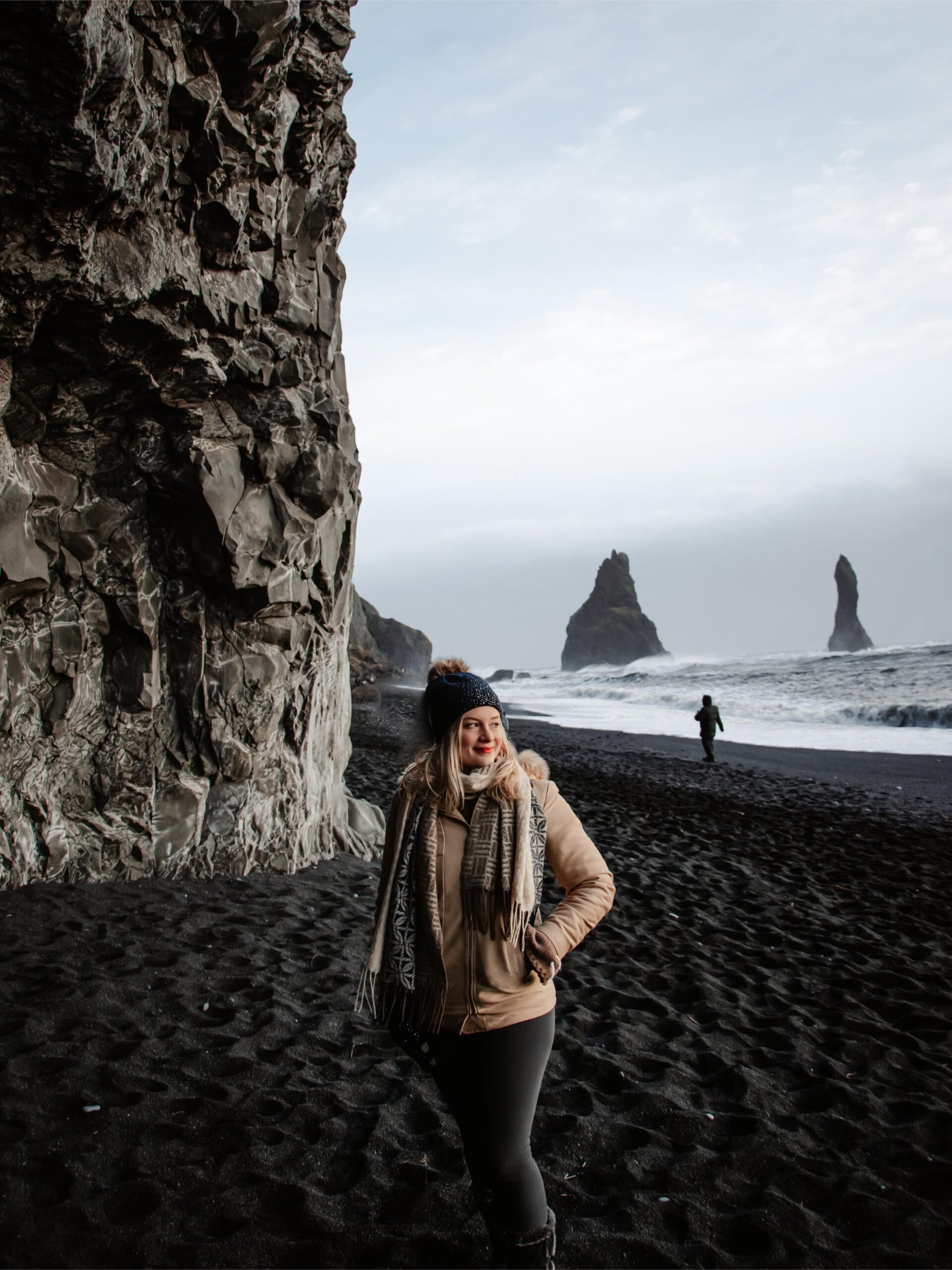 black sand beach